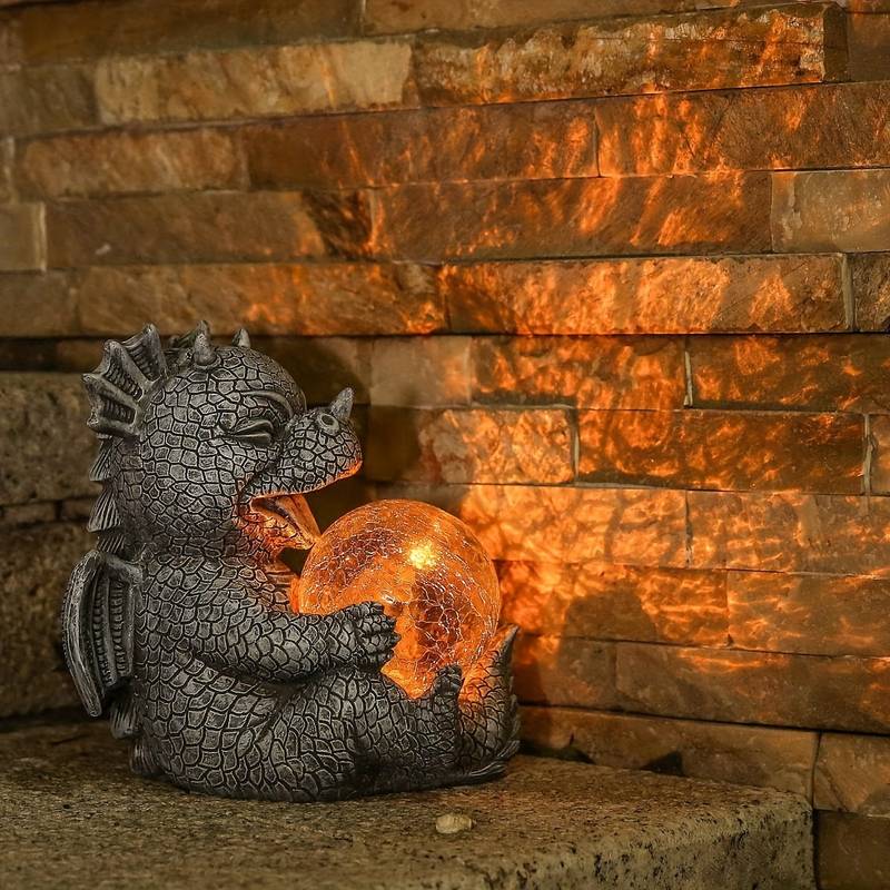 Solar Dragon Statue Decorative Lighting for Garden | Exterior