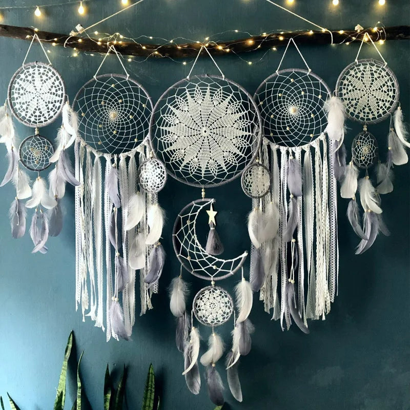 Wall Decor Dream Catcher with Feathers for Bedroom | Boho