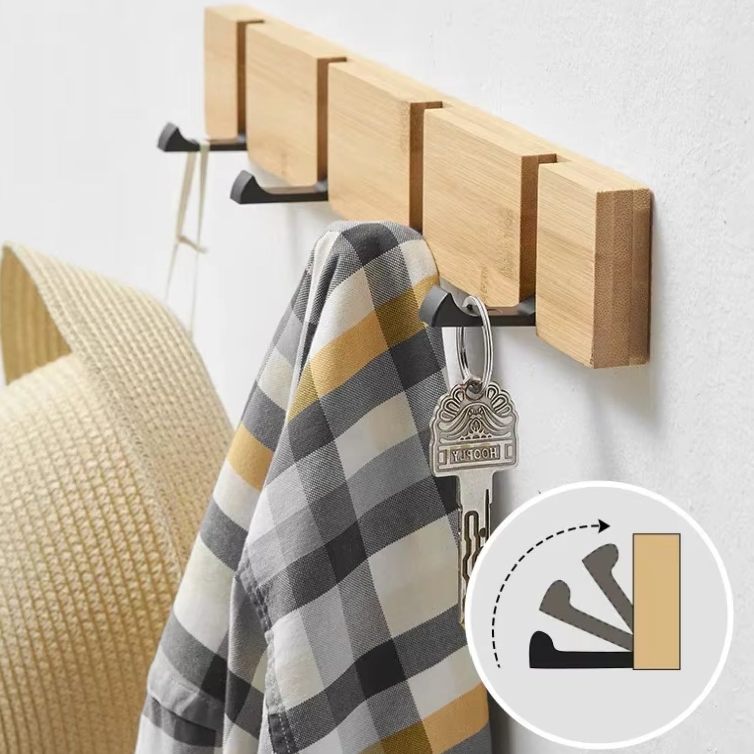 Wall Hook Rack with Multiple Hooks | Entryway