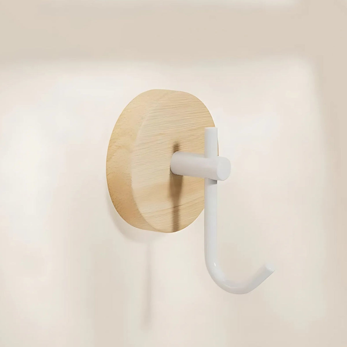 Wall Hook with Wood Base & Metal Hook | Single