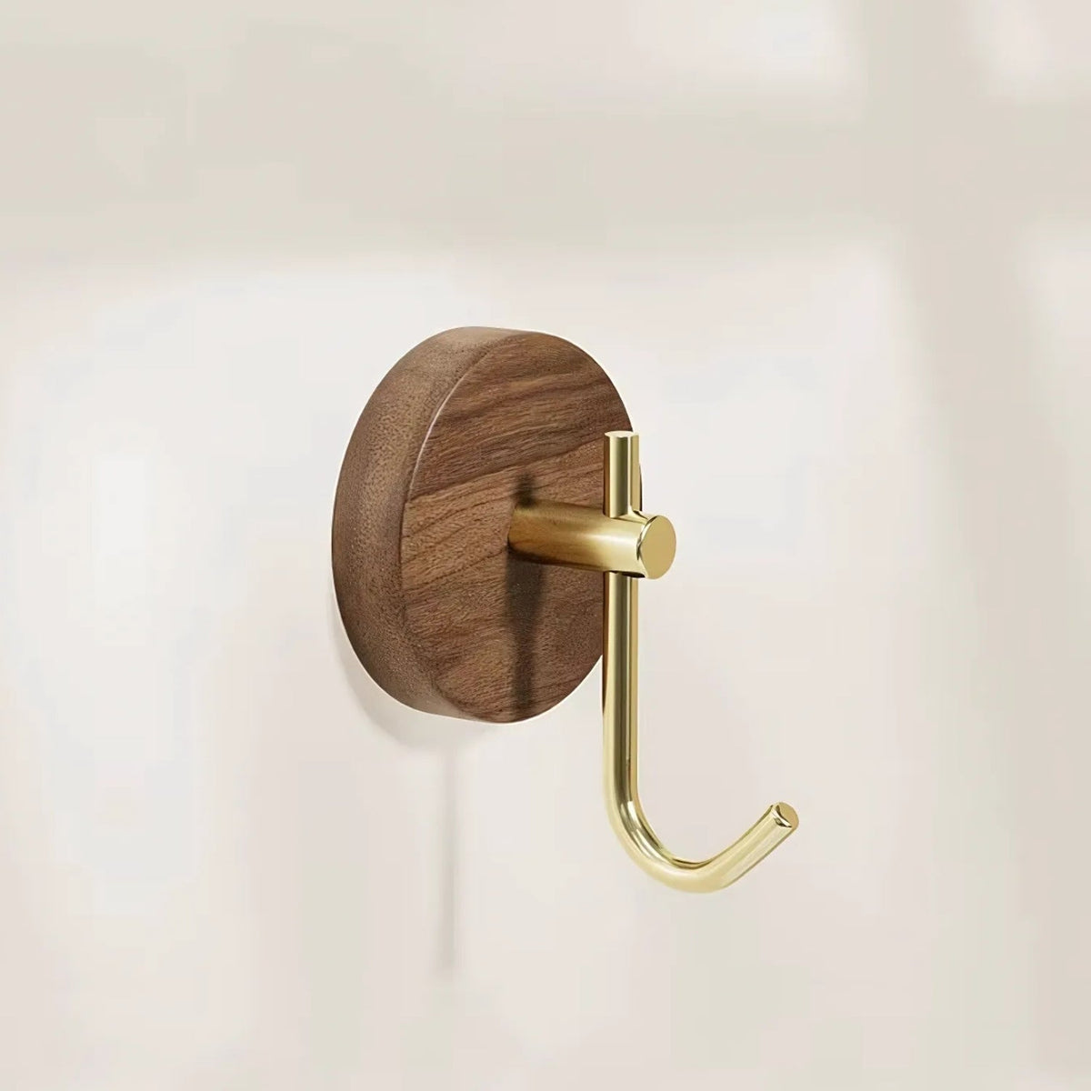 Wall Hook with Wood Base & Metal Hook | Single