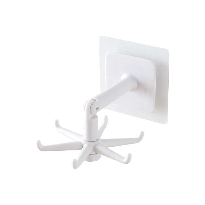 Wall Hooks Rotating Adhesive 6 Prong | Foldable Arms