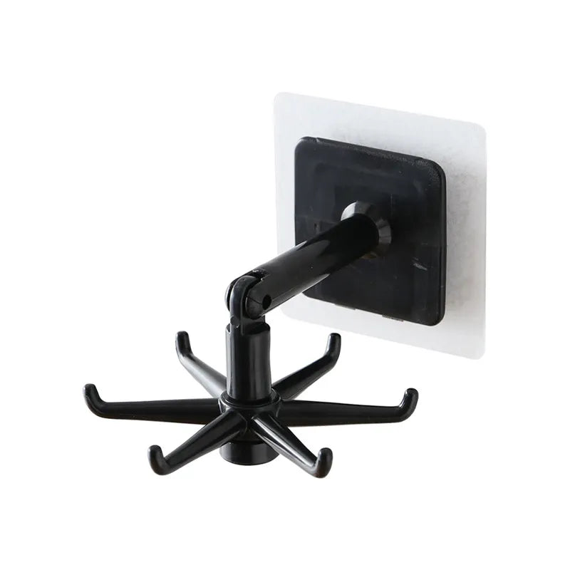 Wall Hooks Rotating Adhesive 6 Prong | Foldable Arms