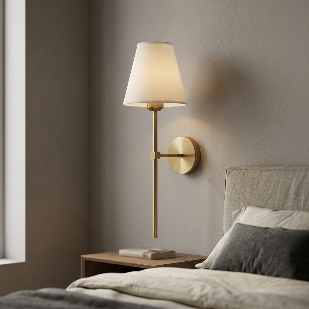 Wall Sconce Fabric Tapered Shade | Wall Lighting