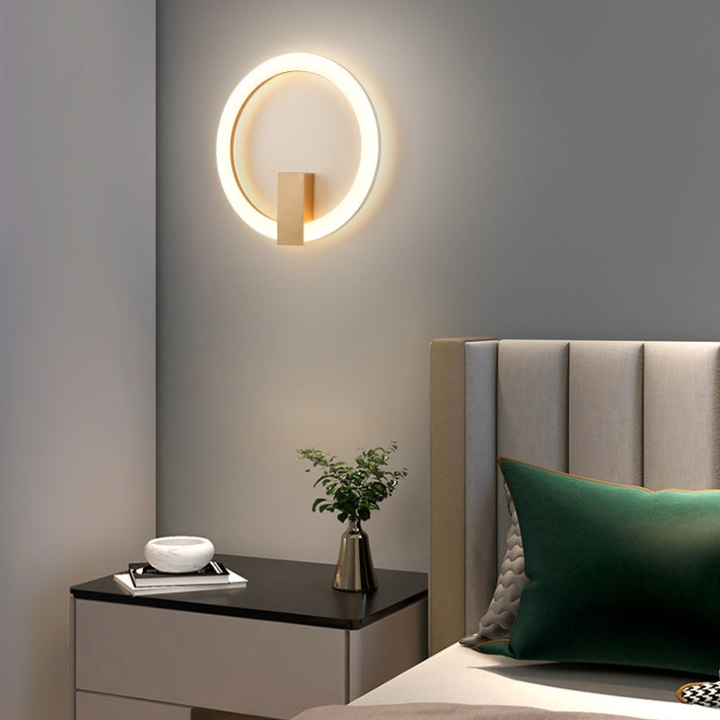 Wall Sconce LED for Bedroom Bedside | Round Ring