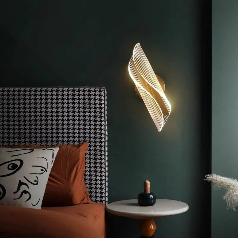 Wall Sconces with Twisted Leaf Design LED | Bedside Light