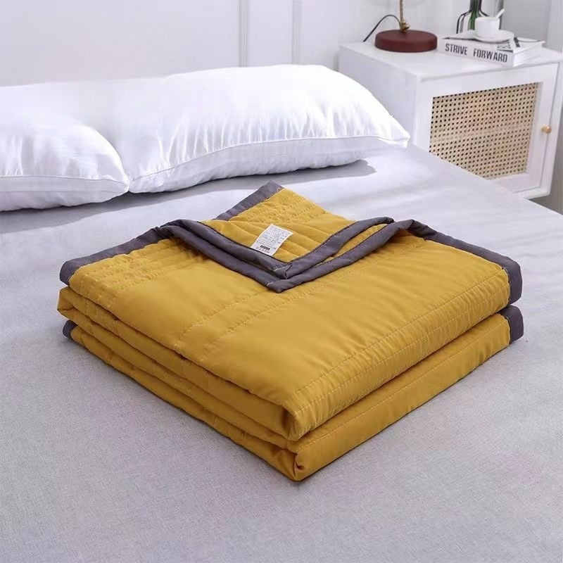 Weighted Blanket Quilted Contrast Trim for Bed | Large