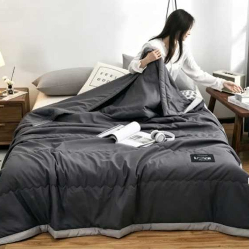 Weighted Blanket Quilted Contrast Trim for Bed | Large