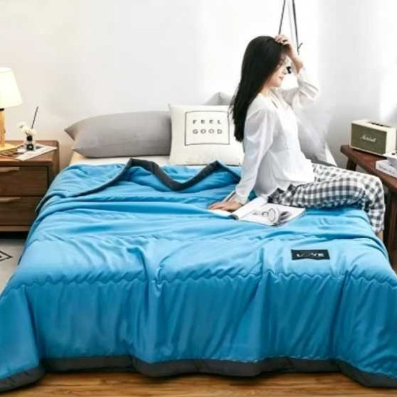Weighted Blanket Quilted Contrast Trim for Bed | Large