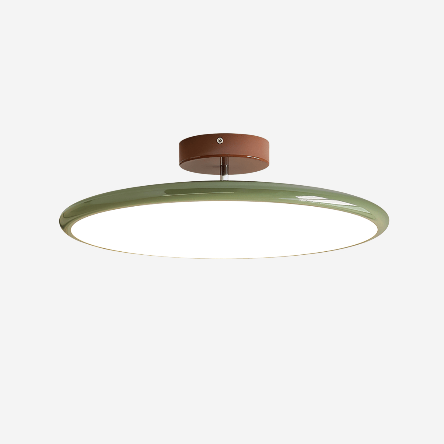 Ceiling Light LED Round Cream Disc Terracotta | Modern