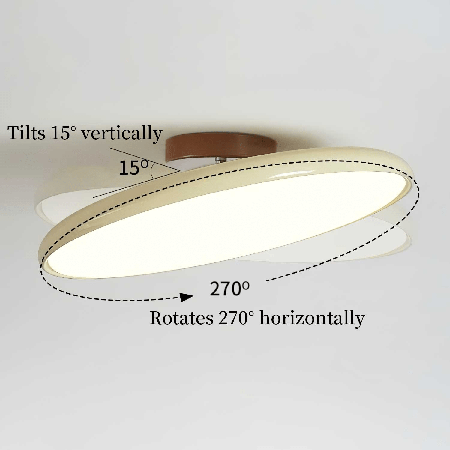 Ceiling Light LED Round Cream Disc Terracotta | Modern