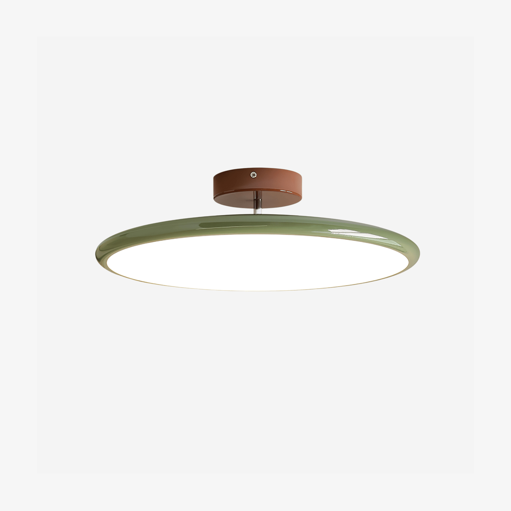 Ceiling Light LED Round Cream Disc Terracotta | Modern