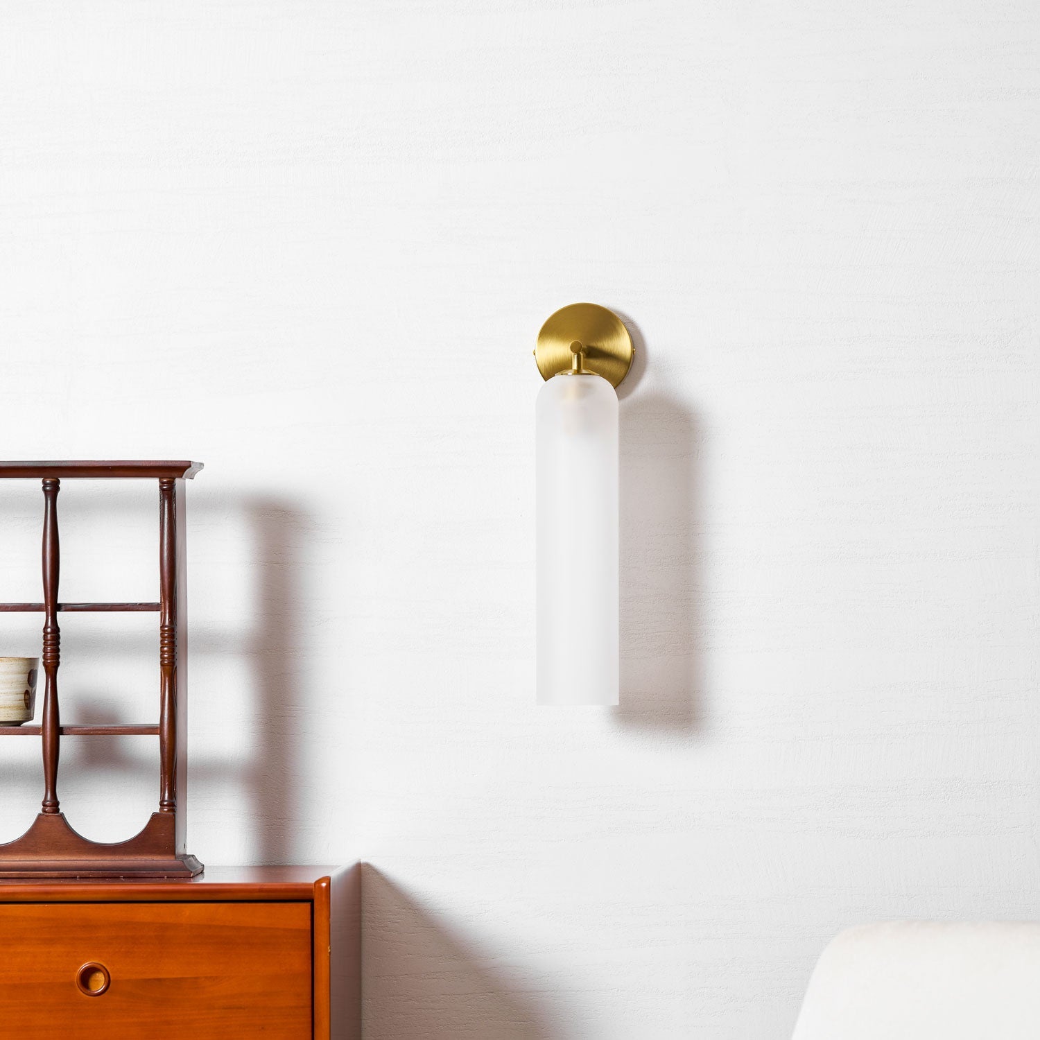 Wall Sconce Clear Glass Brass Cylinder | Modern