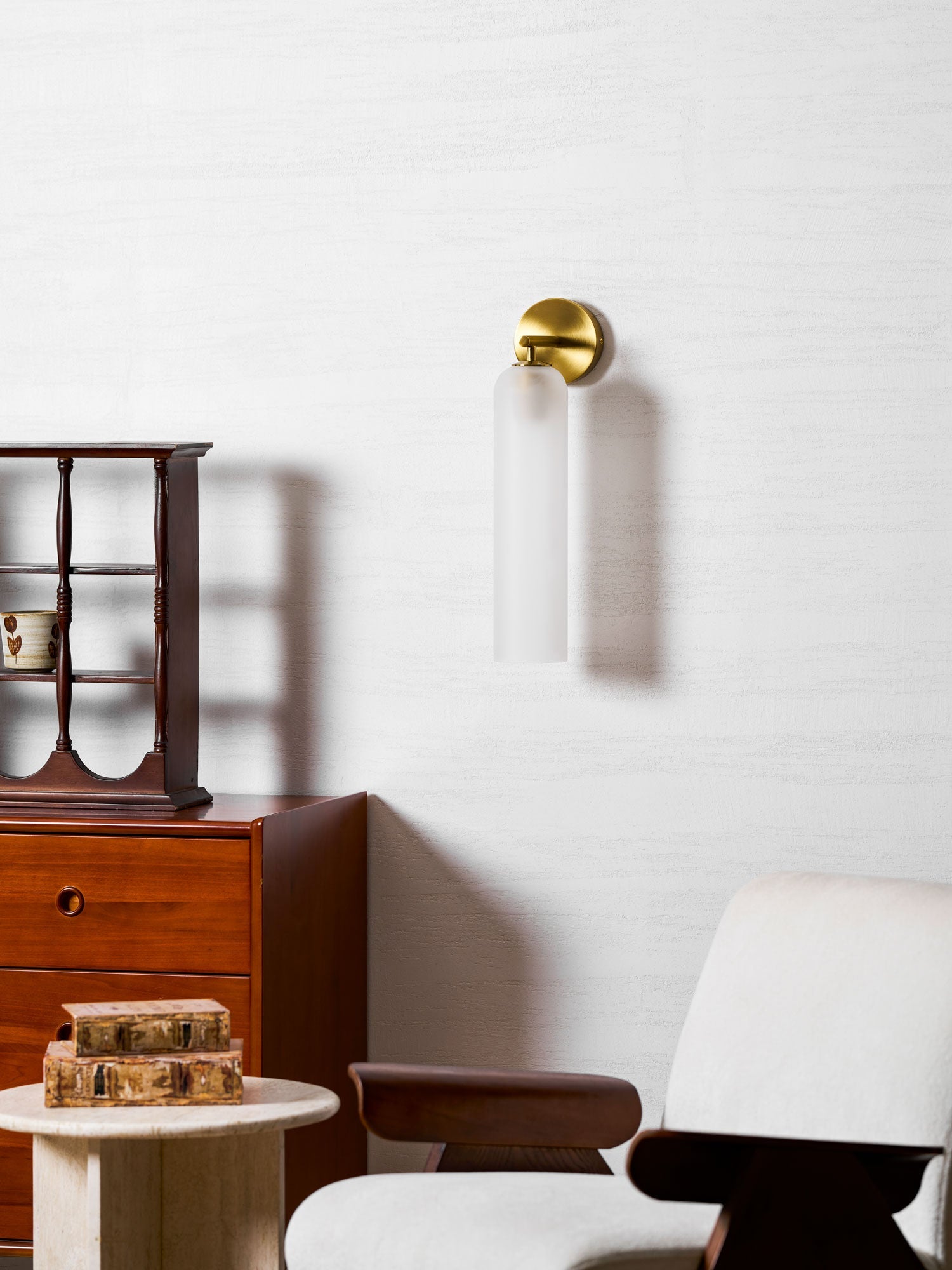 Wall Sconce Clear Glass Brass Cylinder | Modern