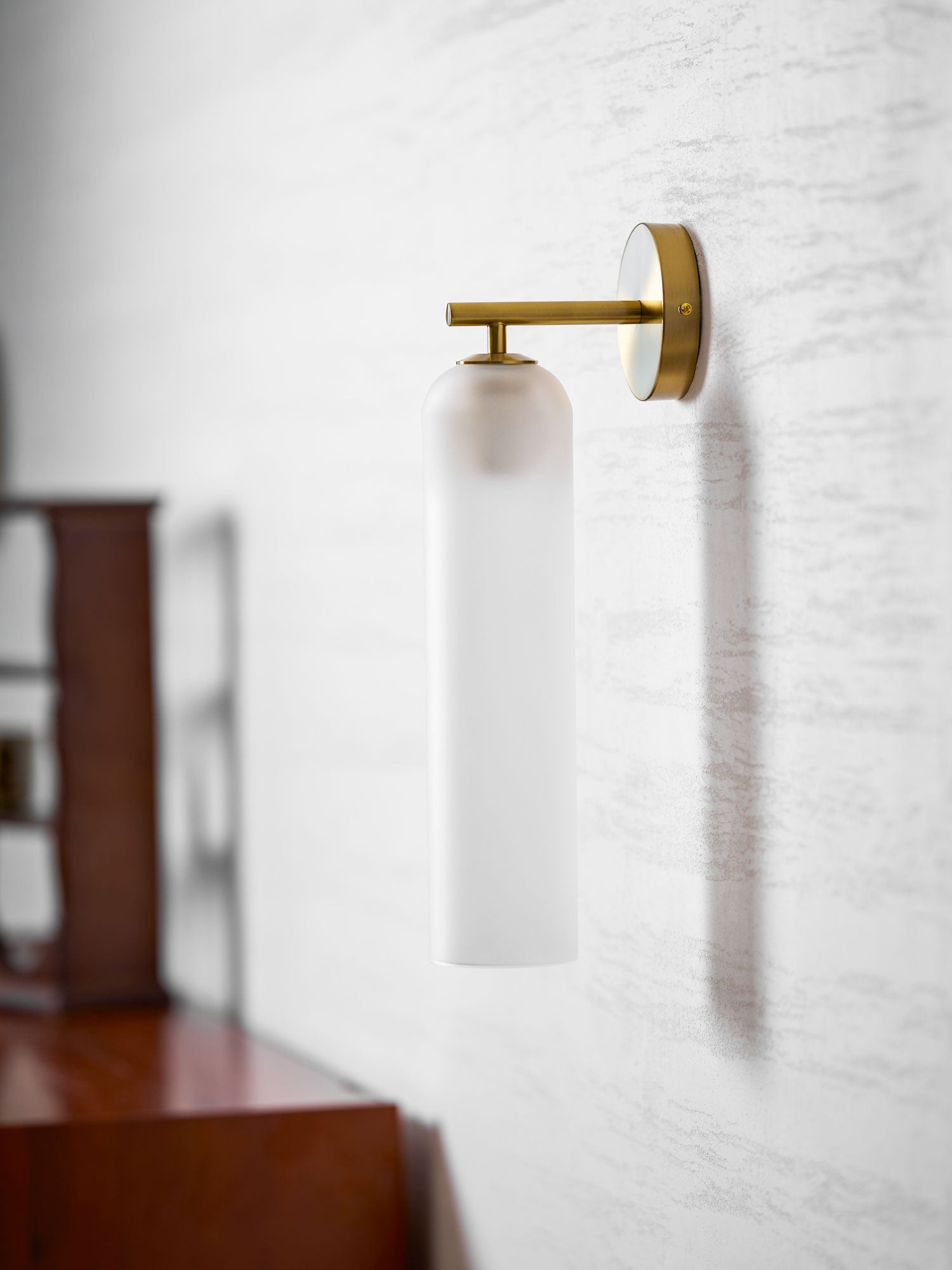 Wall Sconce Clear Glass Brass Cylinder | Modern