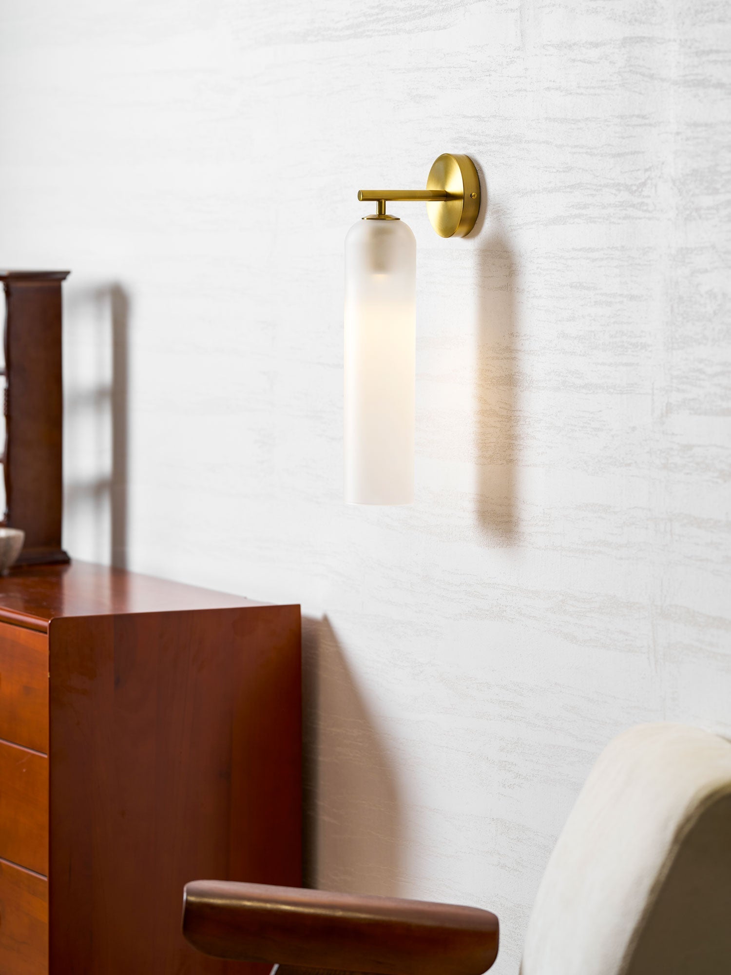 Wall Sconce Clear Glass Brass Cylinder | Modern