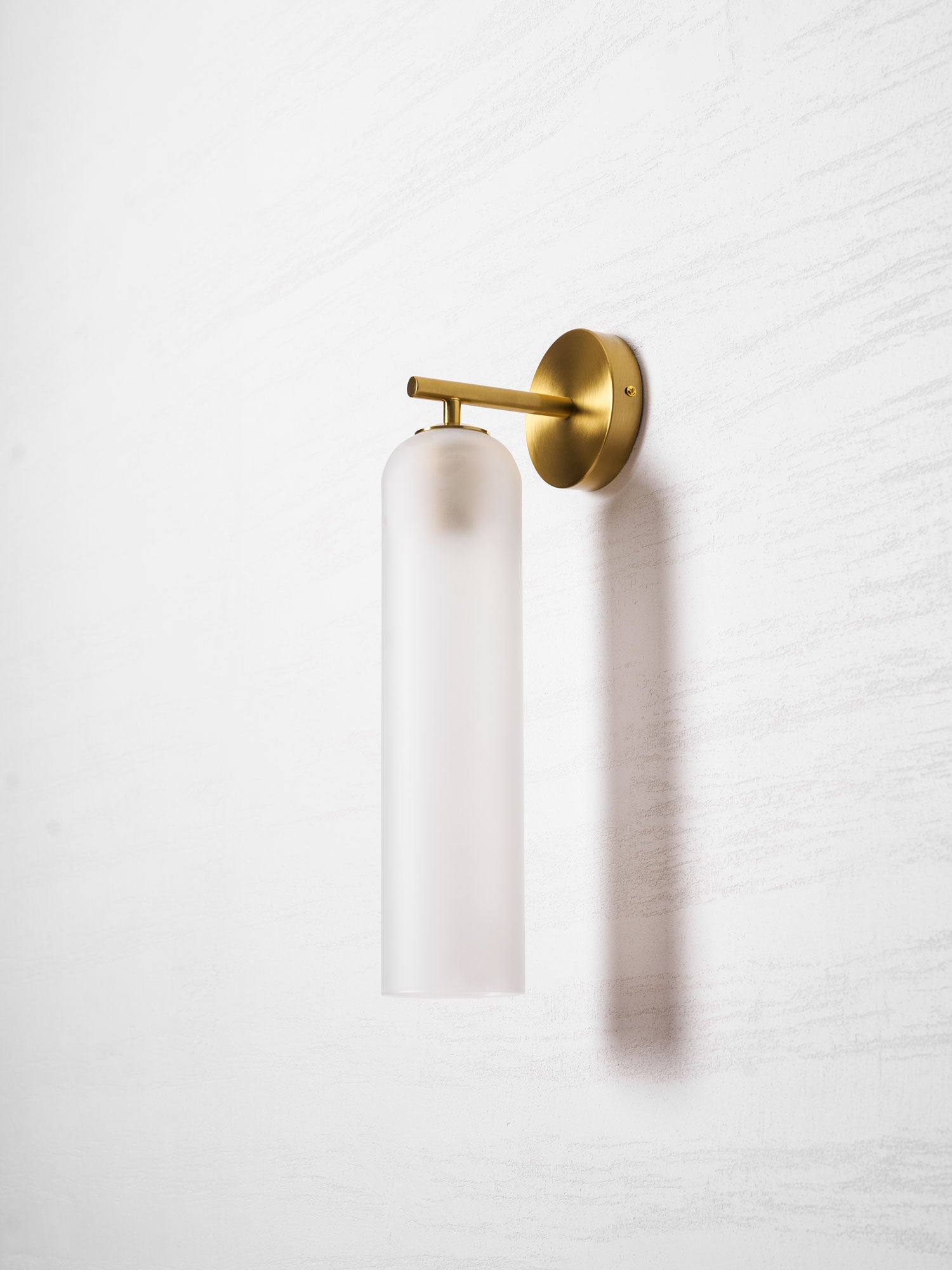 Wall Sconce Clear Glass Brass Cylinder | Modern