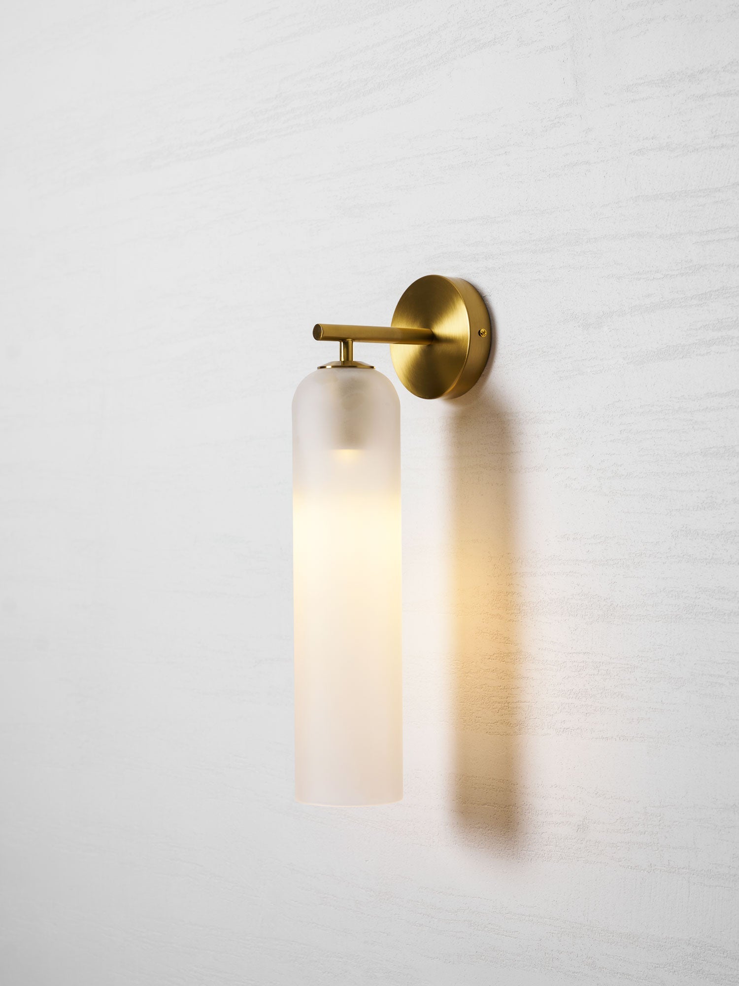 Wall Sconce Clear Glass Brass Cylinder | Modern