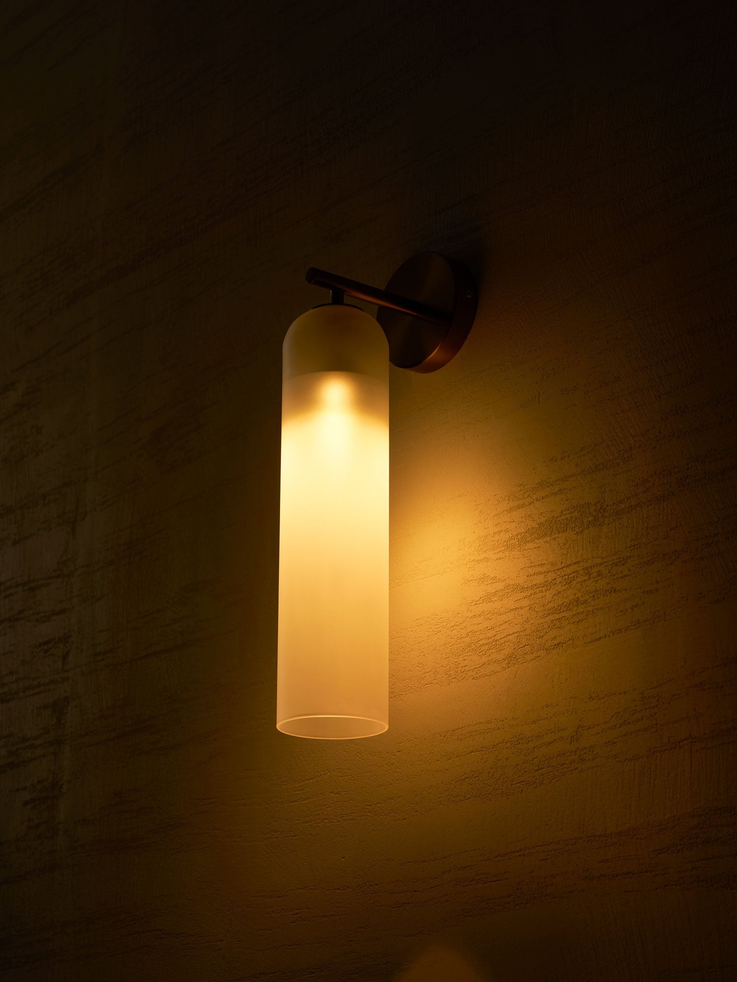 Wall Sconce Clear Glass Brass Cylinder | Modern