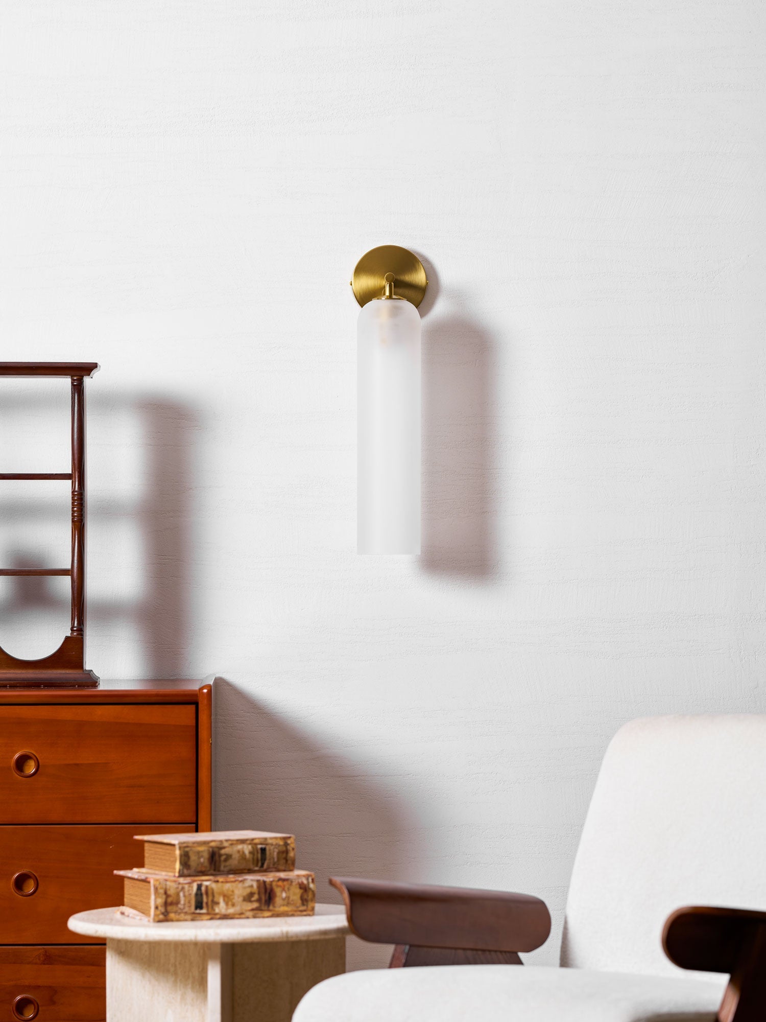 Wall Sconce Clear Glass Brass Cylinder | Modern