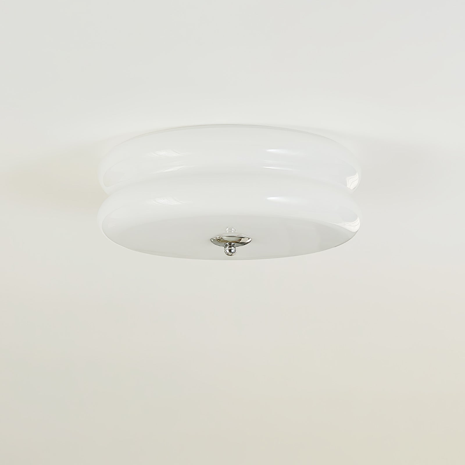 Flush Mount Ceiling Light Cream Glass Tiered | Retro