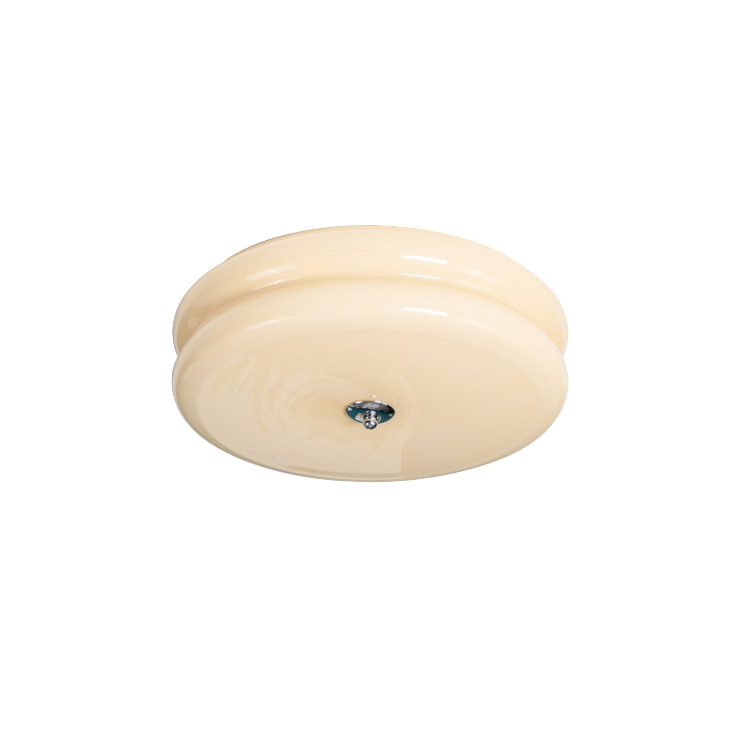 Flush Mount Ceiling Light Cream Glass Tiered | Retro