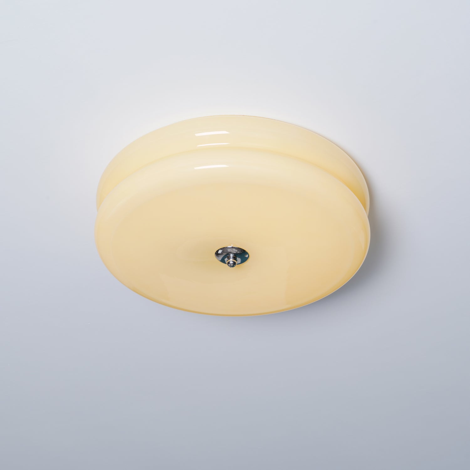 Flush Mount Ceiling Light Cream Glass Tiered | Retro
