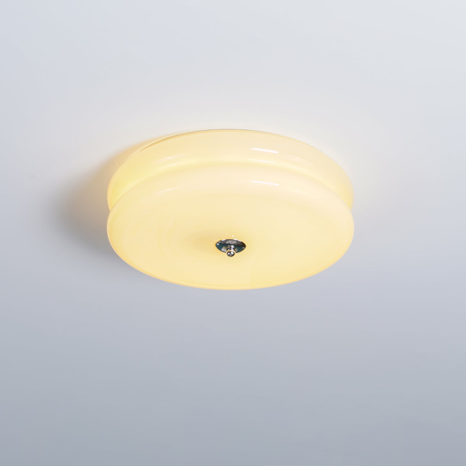 Flush Mount Ceiling Light Cream Glass Tiered | Retro