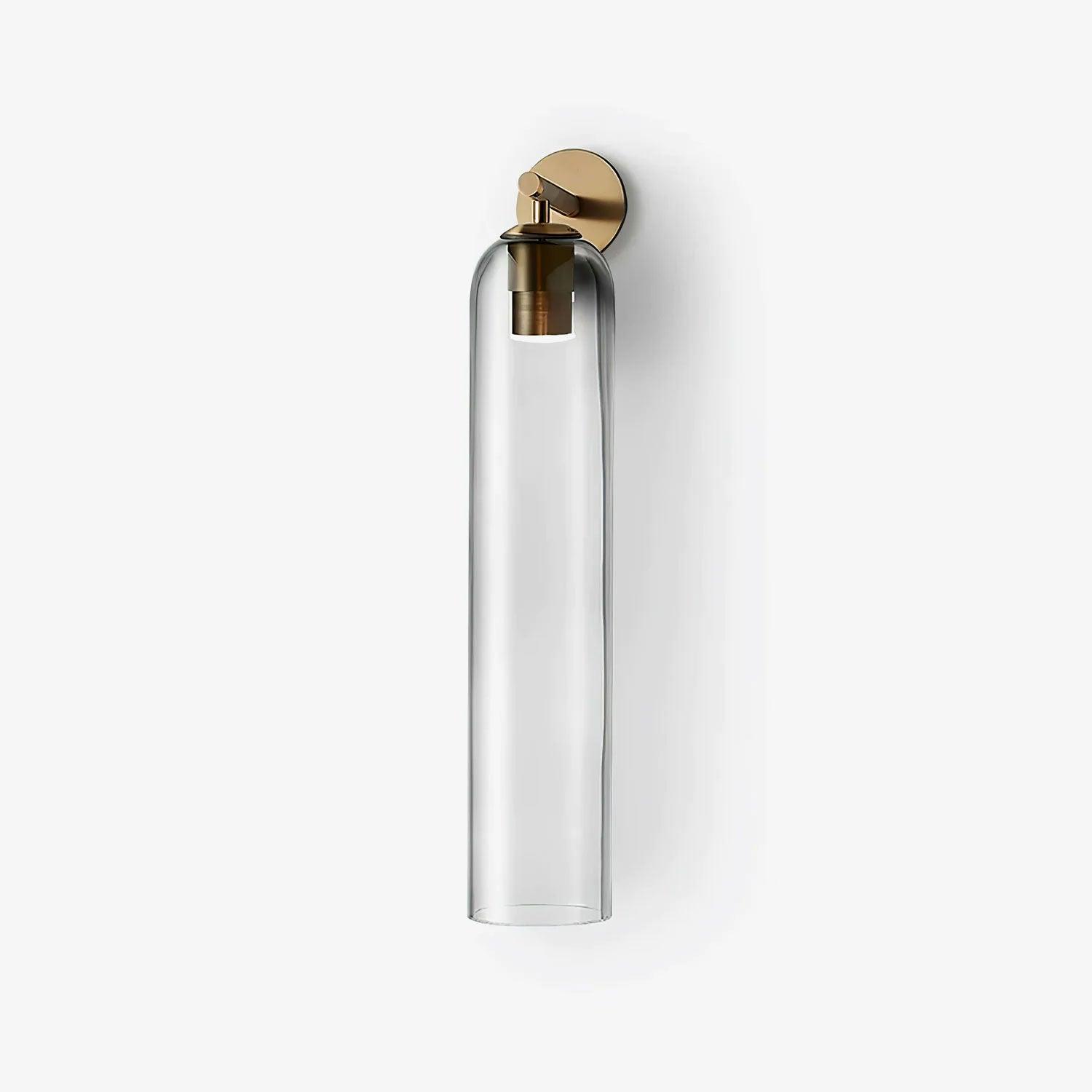 Wall Sconce Clear Glass Brass Cylinder | Modern