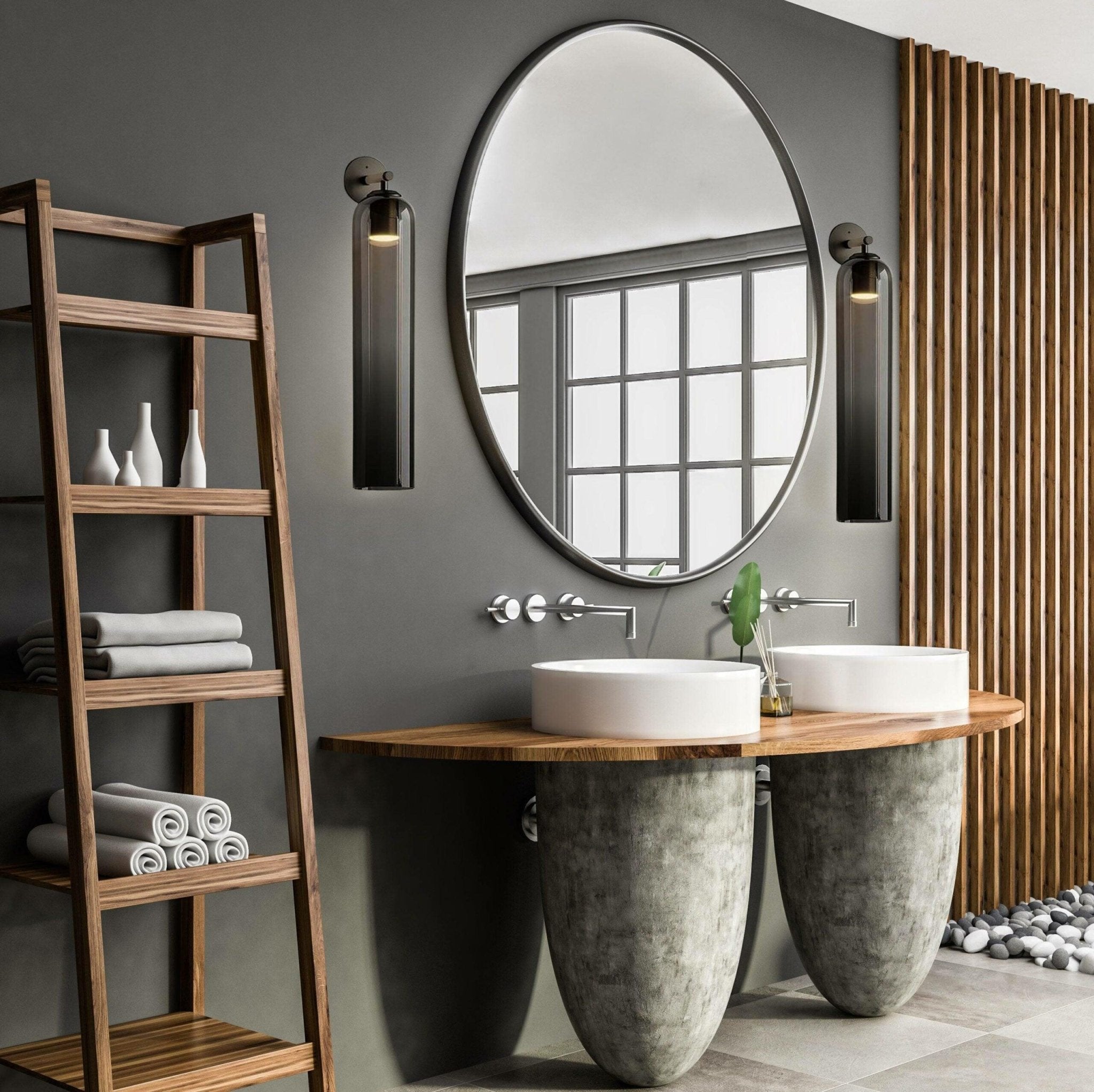 Wall Sconce Clear Glass Brass Cylinder | Modern