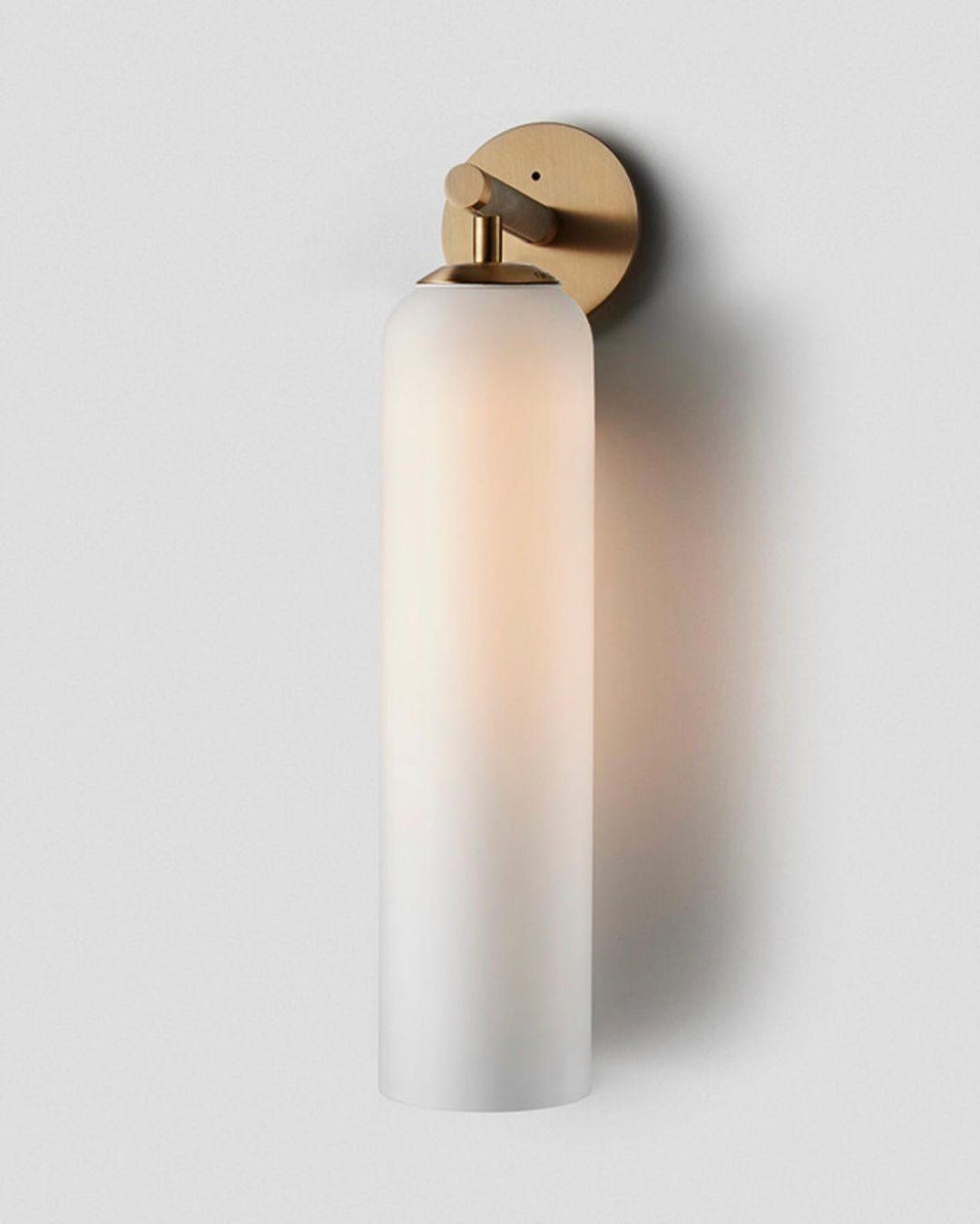 Wall Sconce Clear Glass Brass Cylinder | Modern