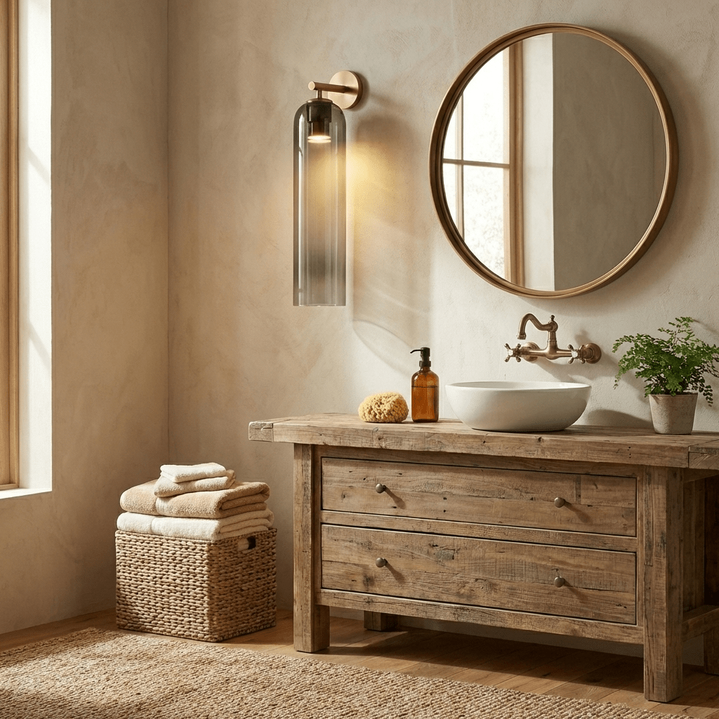 Wall Sconce Clear Glass Brass Cylinder | Modern