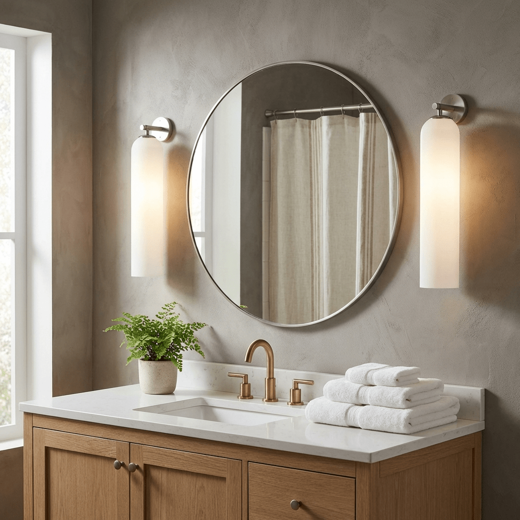 Wall Sconce Clear Glass Brass Cylinder | Modern