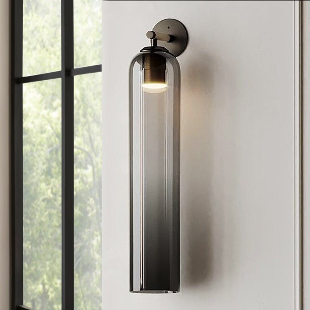 Wall Sconce Clear Glass Brass Cylinder | Modern