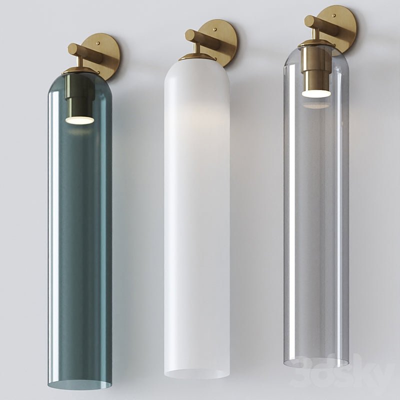 Wall Sconce Clear Glass Brass Cylinder | Modern