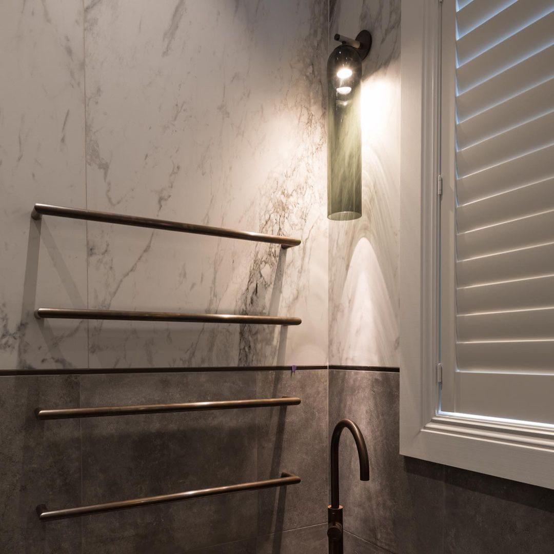 Wall Sconce Clear Glass Brass Cylinder | Modern