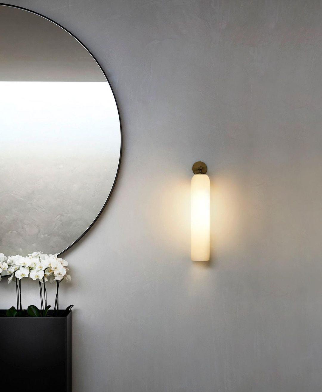 Wall Sconce Clear Glass Brass Cylinder | Modern