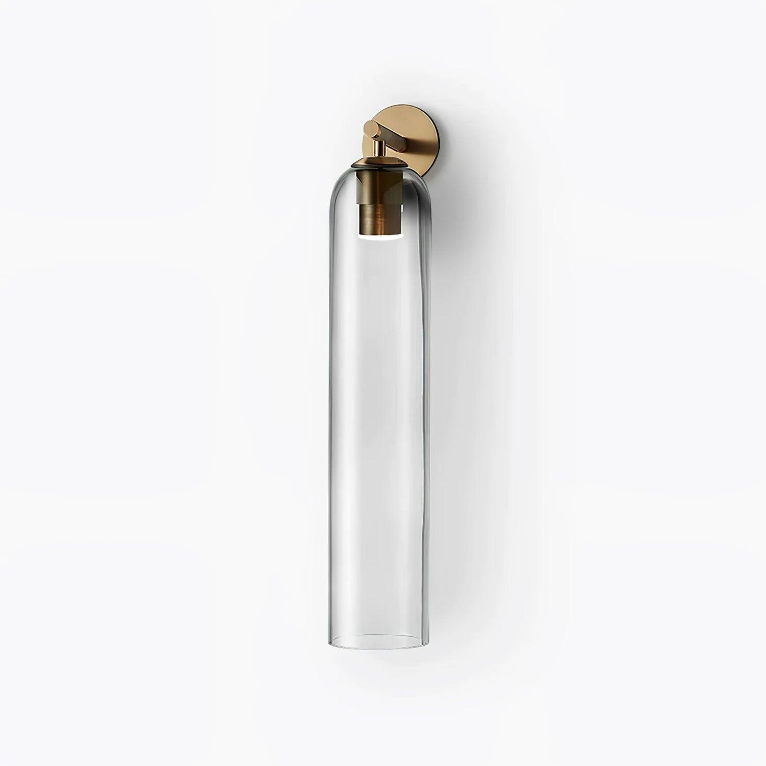 Wall Sconce Clear Glass Brass Cylinder | Modern