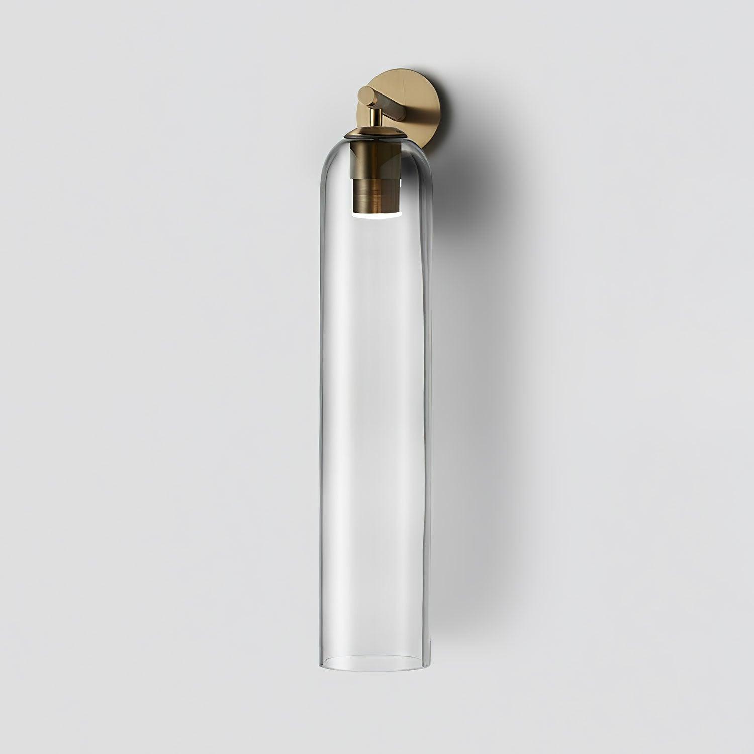 Wall Sconce Clear Glass Brass Cylinder | Modern