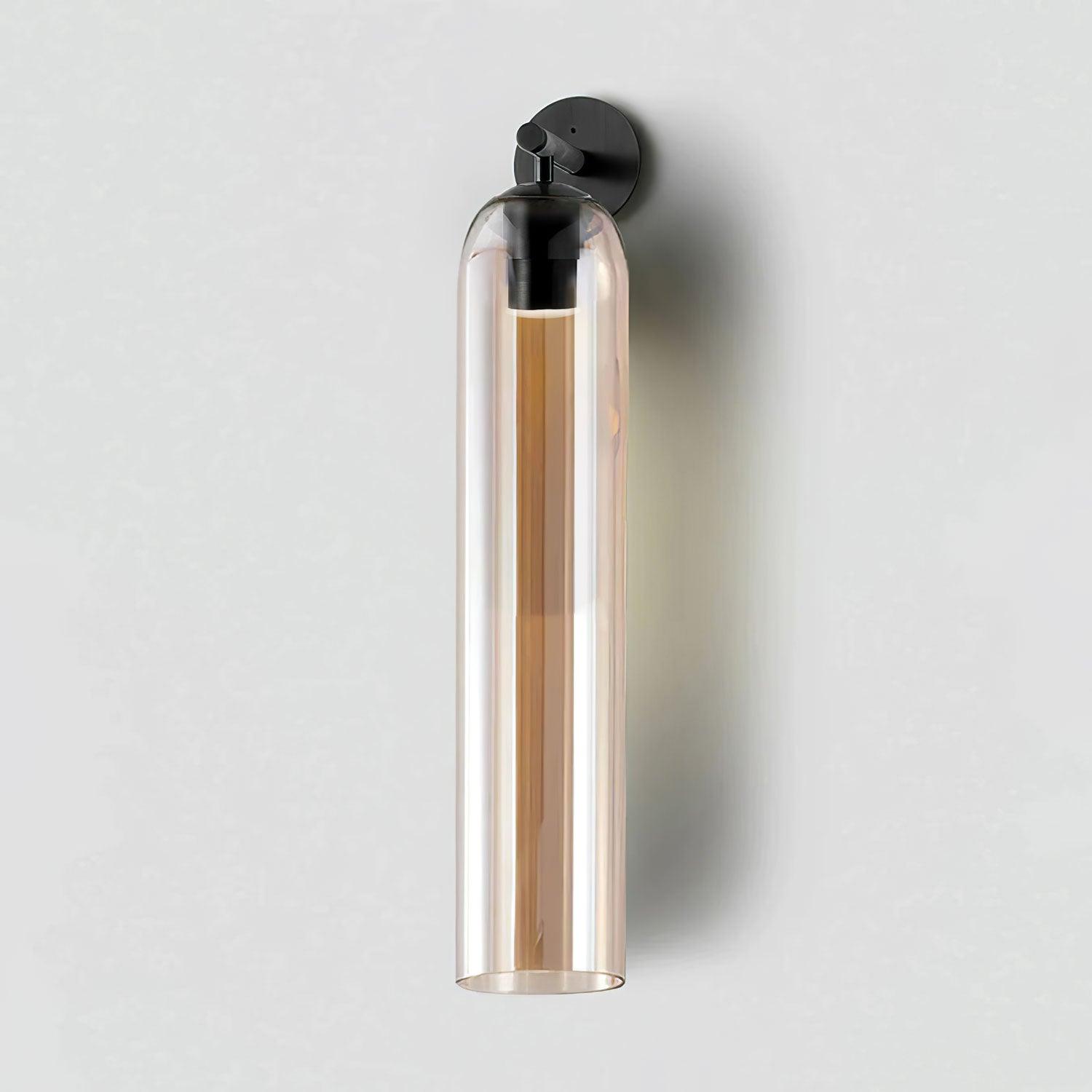 Wall Sconce Clear Glass Brass Cylinder | Modern