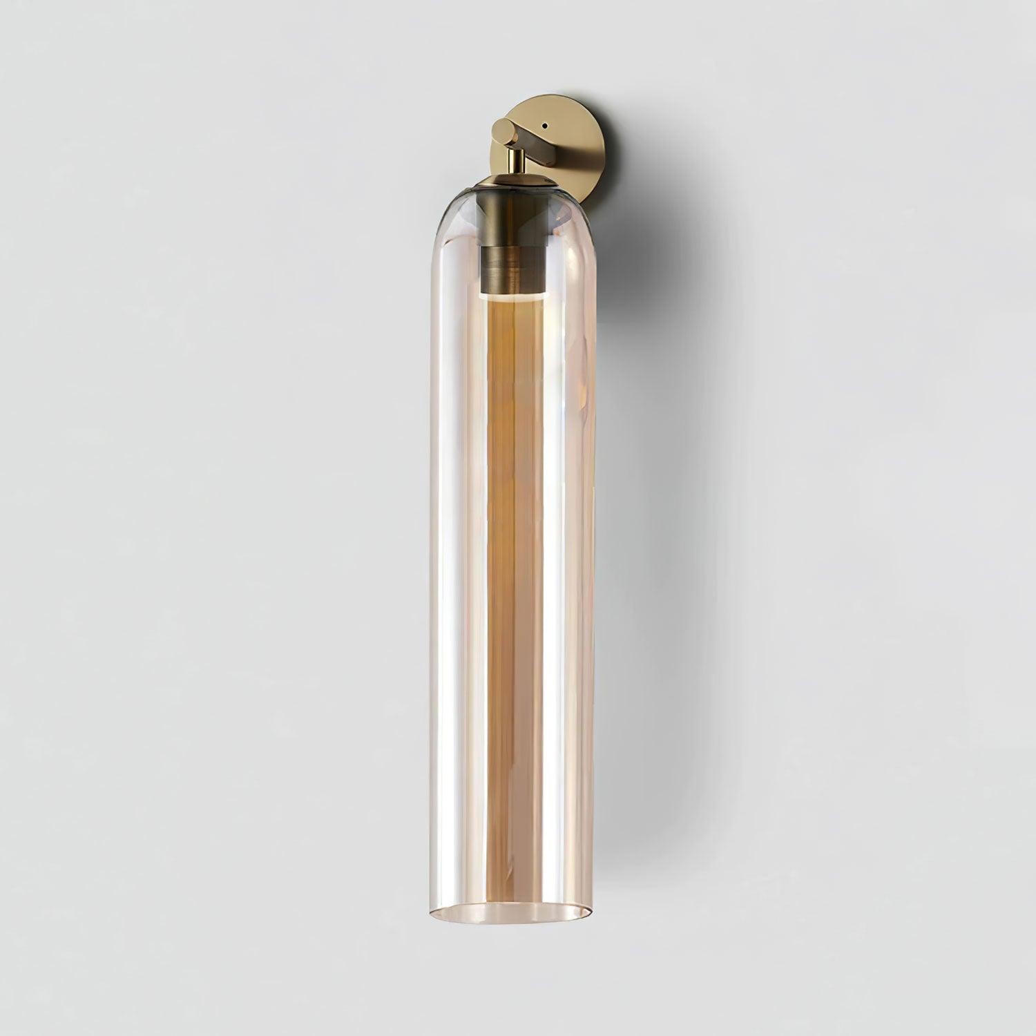 Wall Sconce Clear Glass Brass Cylinder | Modern