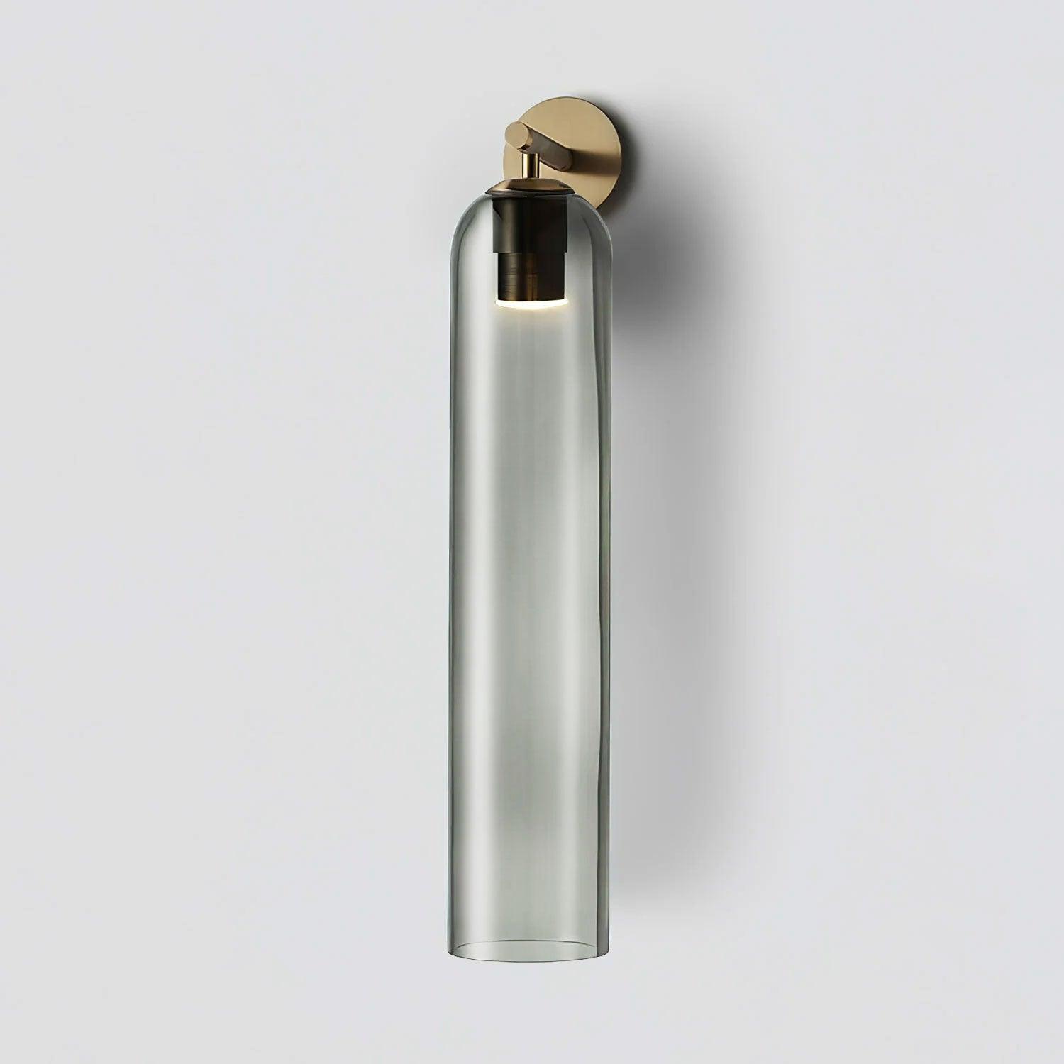 Wall Sconce Clear Glass Brass Cylinder | Modern