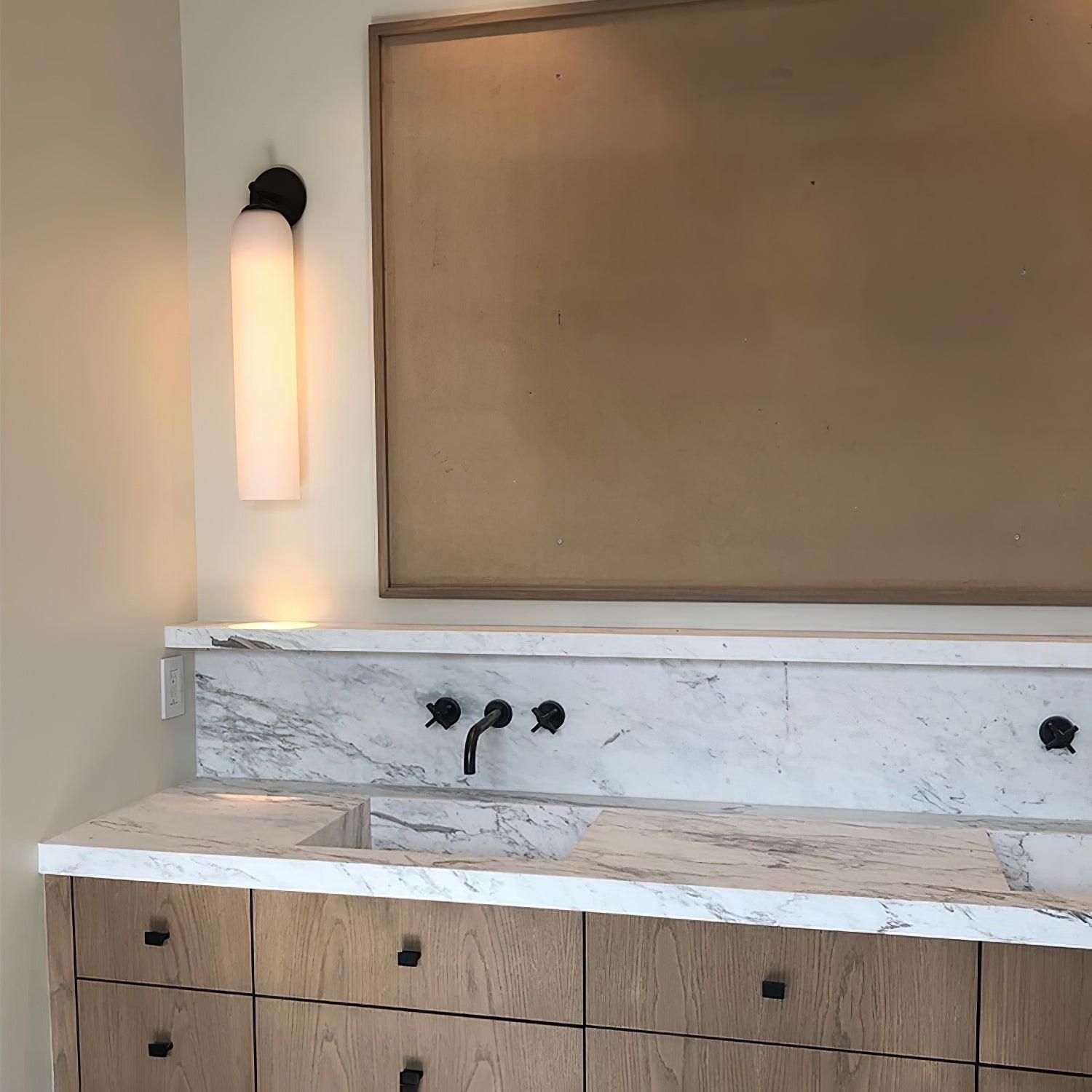 Wall Sconce Clear Glass Brass Cylinder | Modern