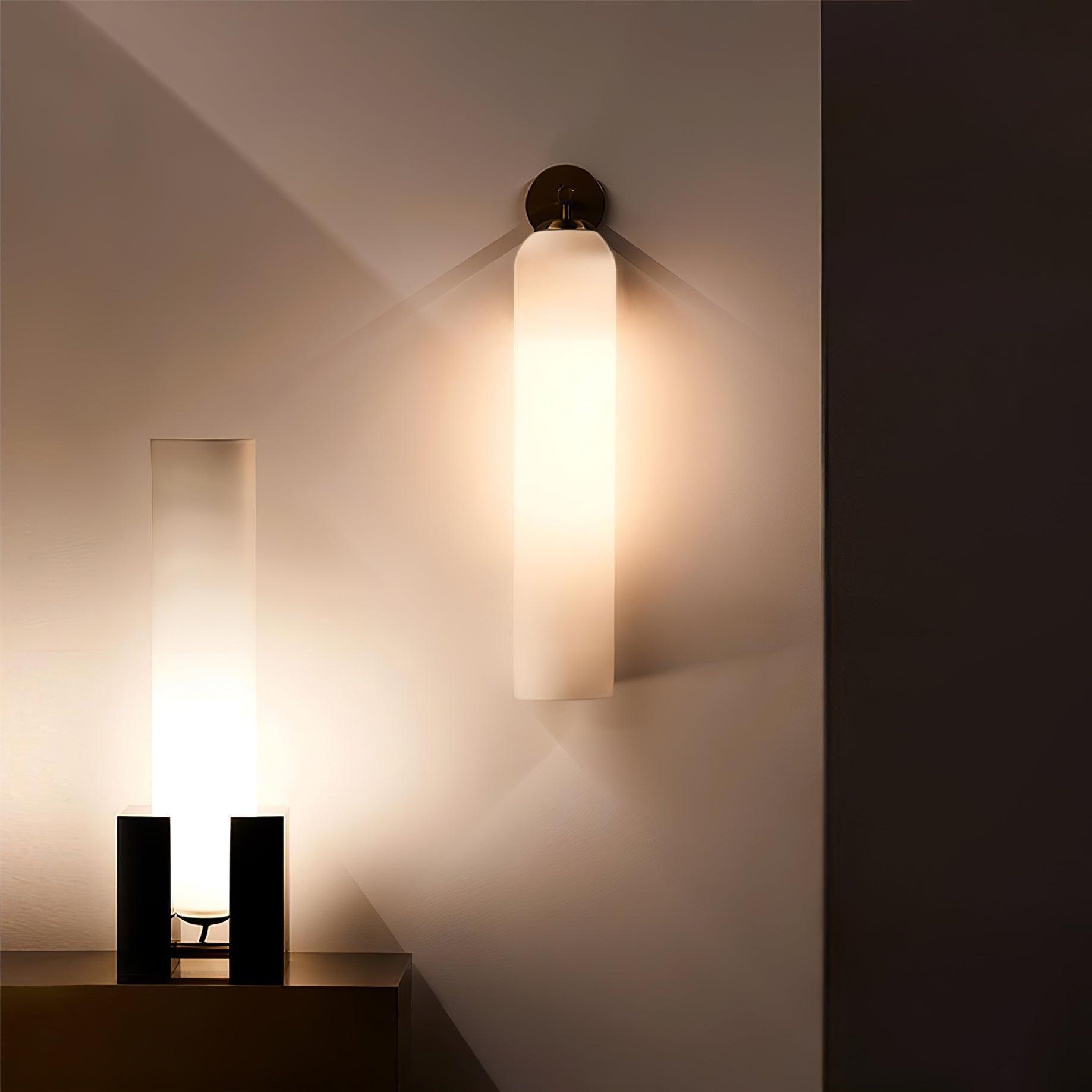 Wall Sconce Clear Glass Brass Cylinder | Modern