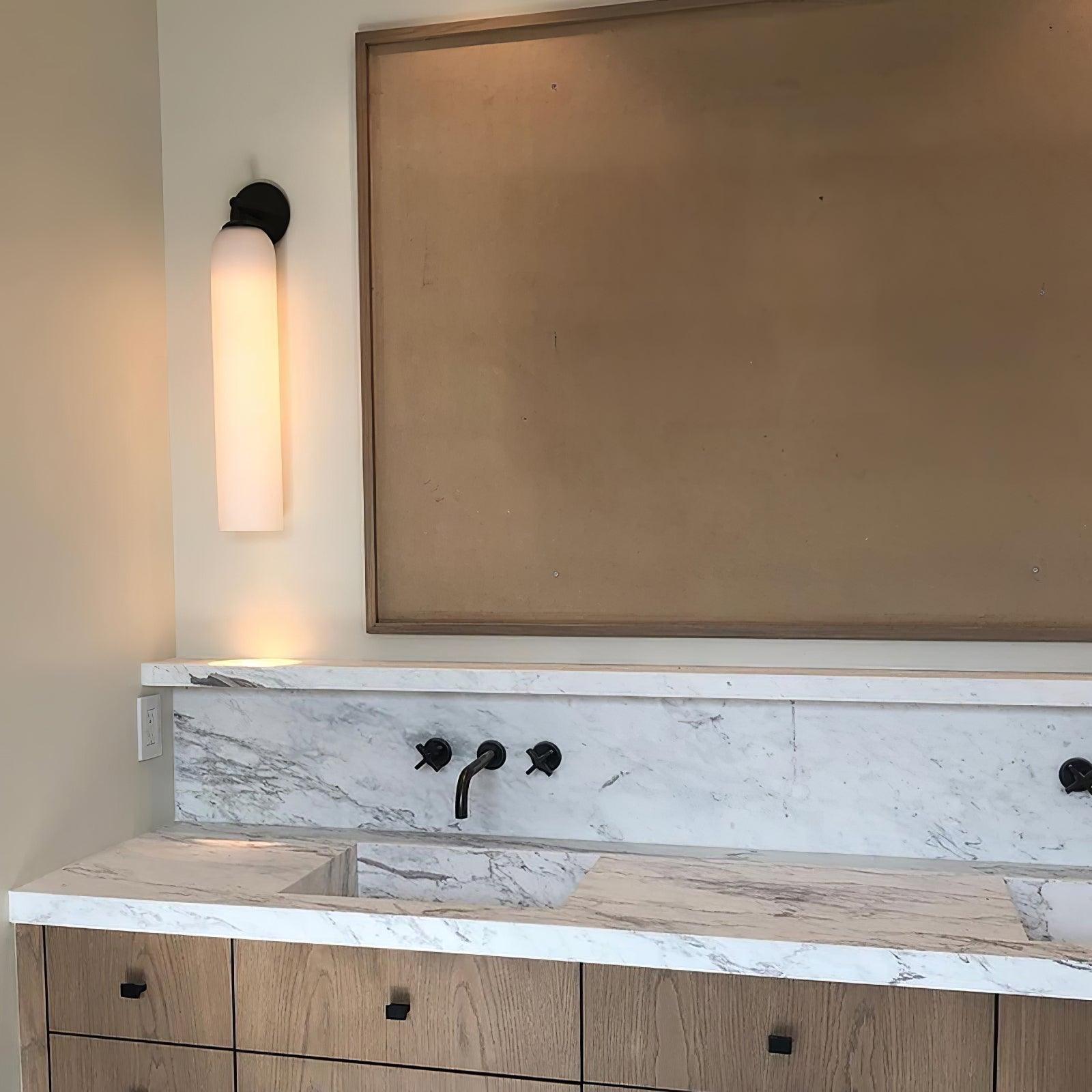 Wall Sconce Clear Glass Brass Cylinder | Modern