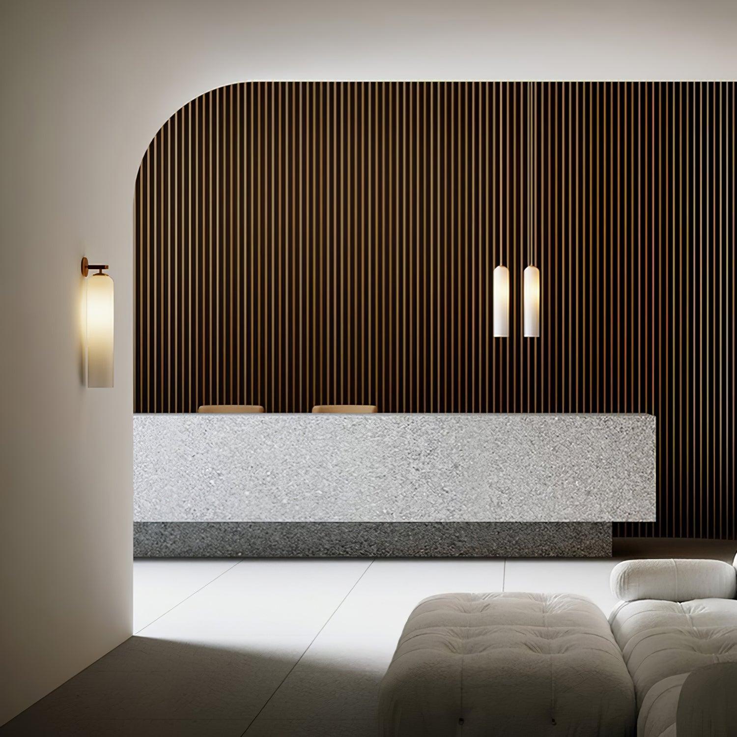 Wall Sconce Clear Glass Brass Cylinder | Modern