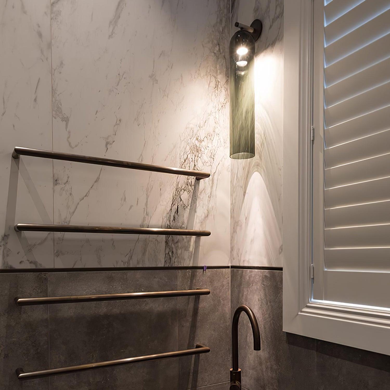 Wall Sconce Clear Glass Brass Cylinder | Modern