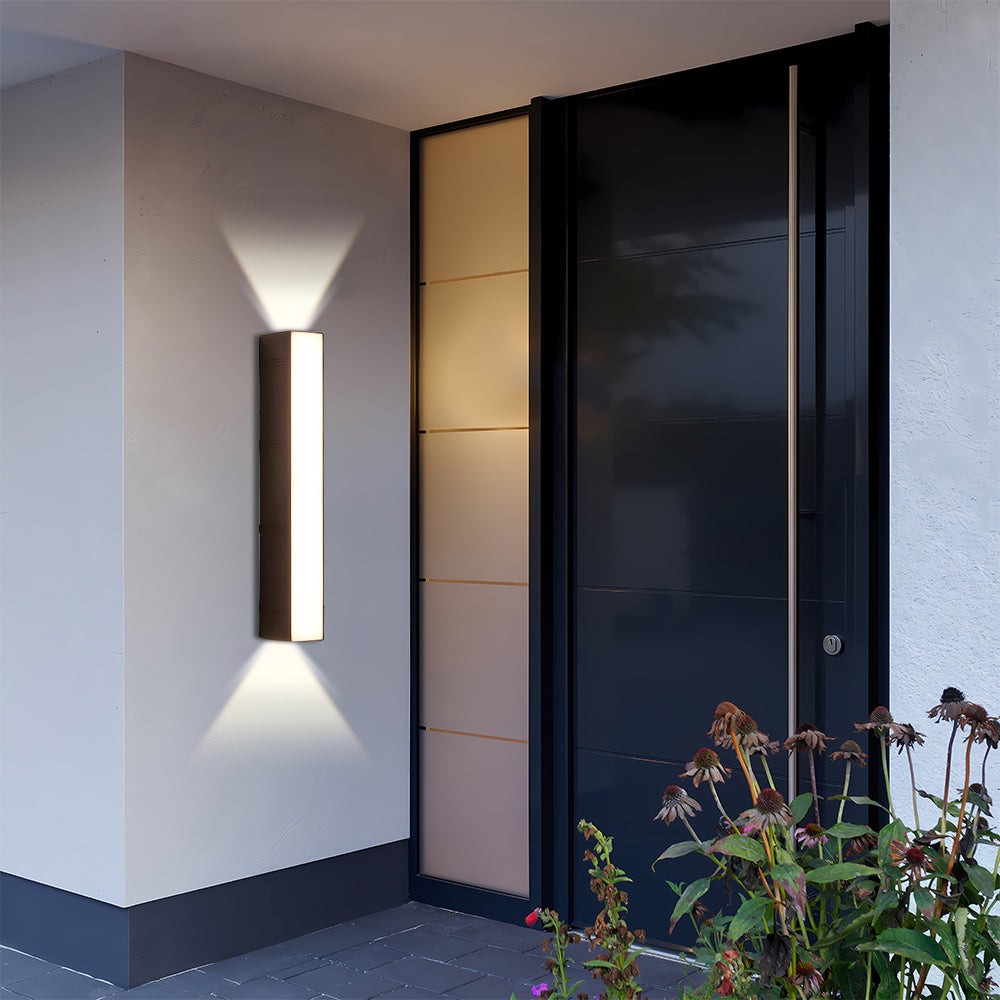 Black Aluminum LED Up & Down Outdoor Wall Light | Modern
