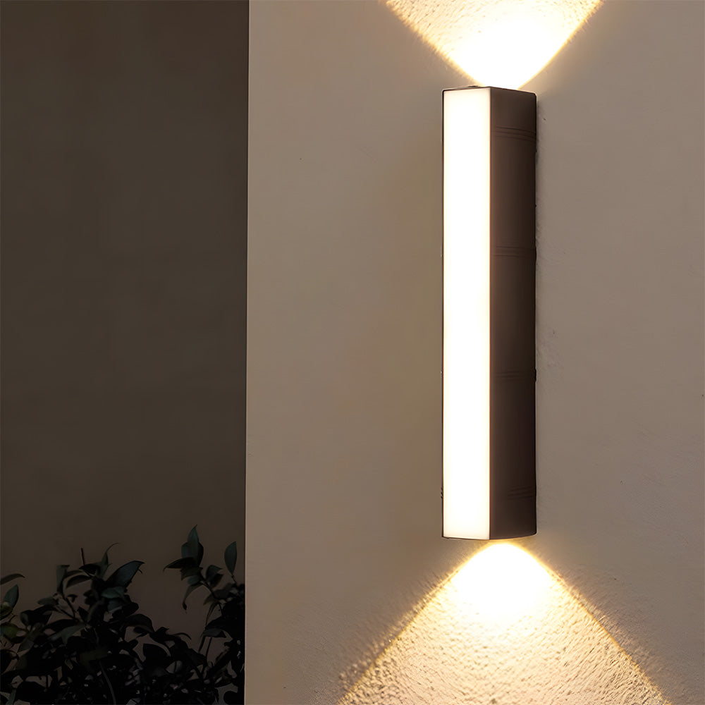 Black Aluminum LED Up & Down Outdoor Wall Light | Modern