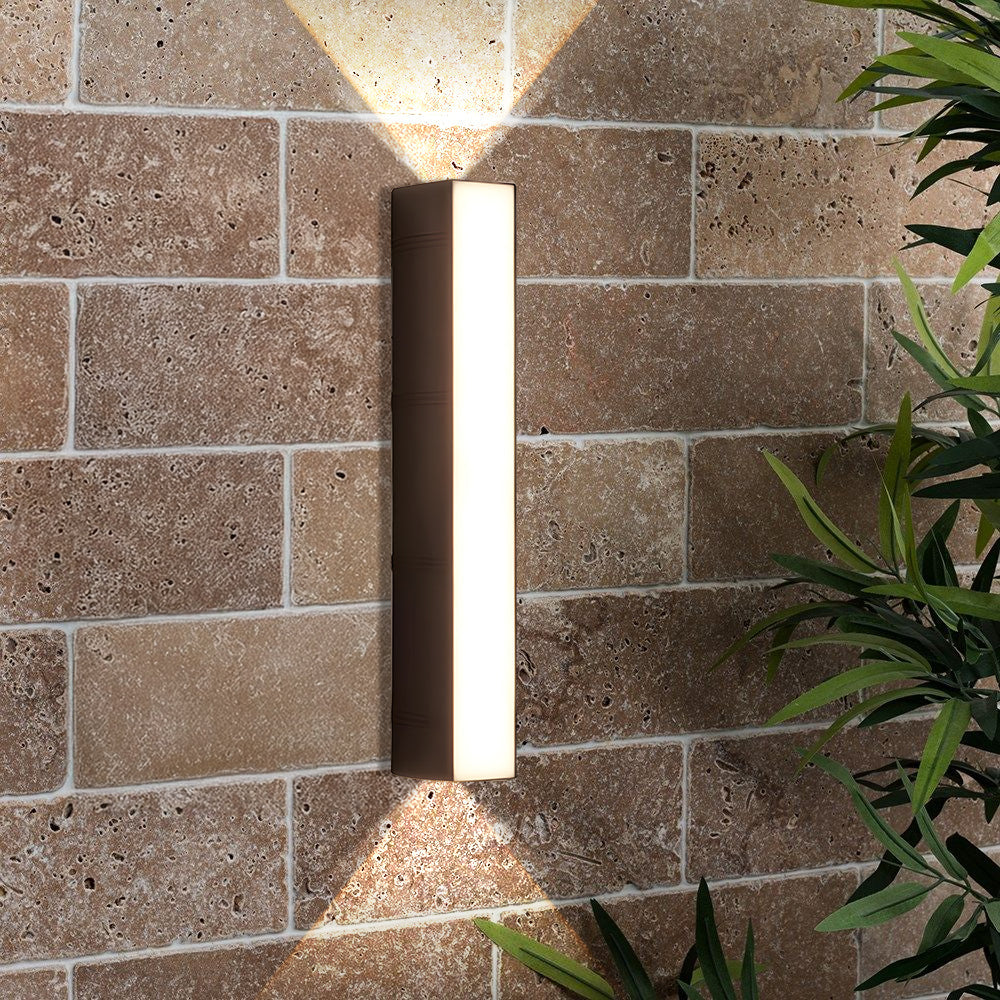 Black Aluminum LED Up & Down Outdoor Wall Light | Modern